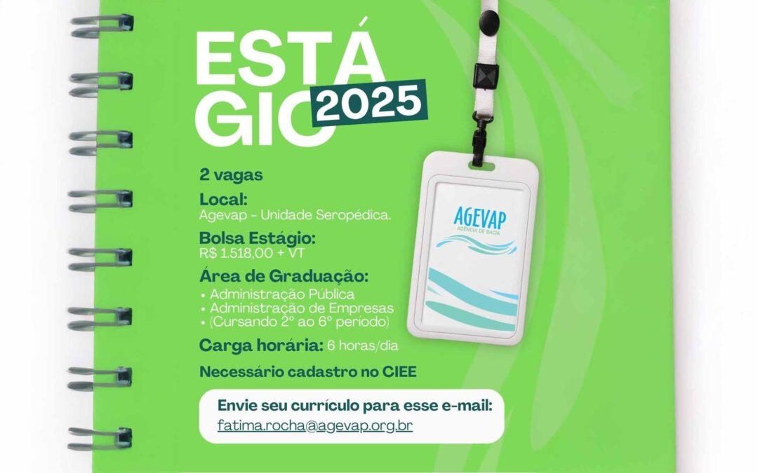 AGEVAP com vaga para estágio na unidade do Comitê Guandu em Seropédica