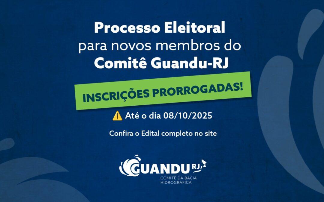 Processo eleitoral para novos membros do Comitê Guandu-RJ com inscrições prorrogadas